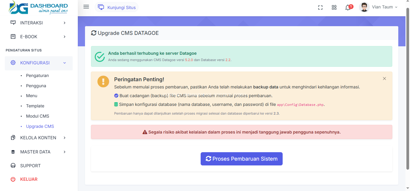 CMS Datagoe New Versi
